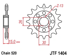 Řetězové kolečko JT JTF 1404-17 17 zubů, 520