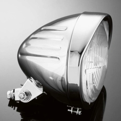 Hlavní motocyklové světlo Highway Hawk TECH GLIDE, d=140mm, E-mark, chrom (1ks) Chrom