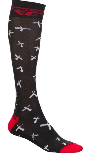Ponožky dlouhé Knee Brace, FLY RACING (černá/bílá/červená)