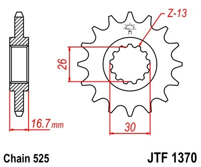 Řetězové kolečko JT JTF 1370-14 14 zubů, 525