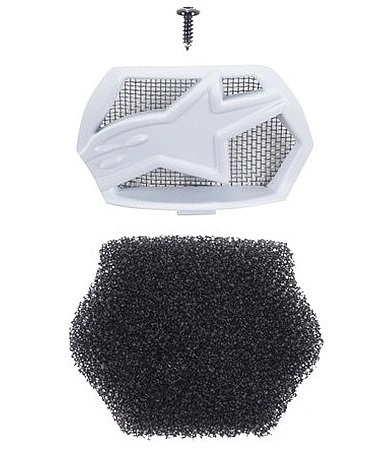 Kryt bradové ventilace pro přilby SUPERTECH S-M10 a S-M8, ALPINESTARS (bílá, vč. uhlíkového filtru)