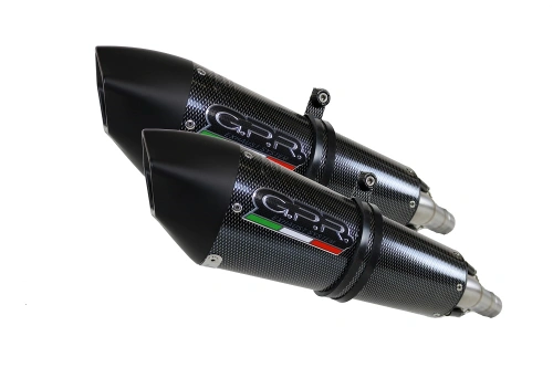 Dual slip-on exhaust GPR GPE ANN. Y.129.GPAN.PO Carbon look including removable db killers and link pipes