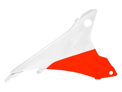 Boční kryt vzduchového filtru pravý KTM, RTECH (neon oranžovo-bílý)