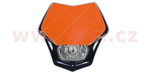 UNI přední maska včetně světla V-Face, RTECH (oranžovo-černá)