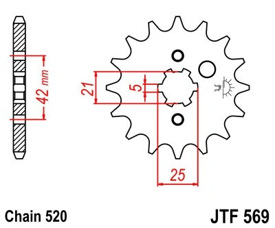 Řetězové kolečko JT JTF 569-10 10 zubů, 520