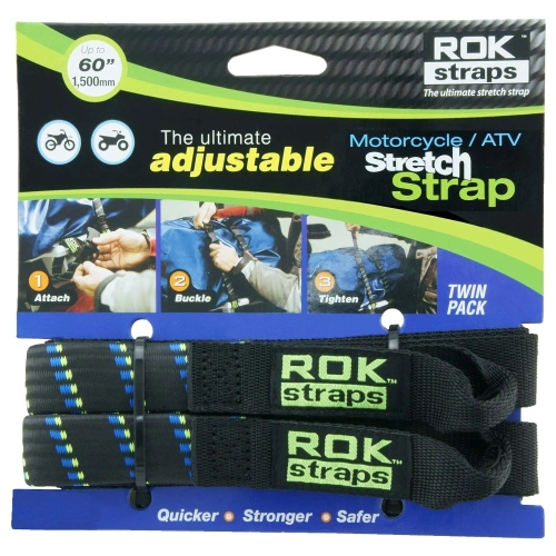 Zavazadlové popruhy ROK straps HD nastavitelné a zesílené, OXFORD (černá/modrá/zelená, šířka 25 mm, pár)