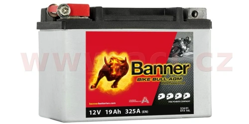 Baterie 12V, ETX 9, 8Ah, 120A, BANNER Bike Bull AGM PRO 150x88x106
