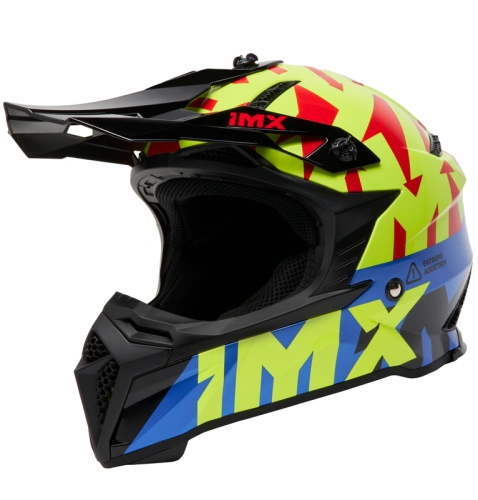 Přilba IMX FMX-02 BLACK/FLUO YELLOW/BLUE/FLUO RED GLOSS GRAPHIC XL