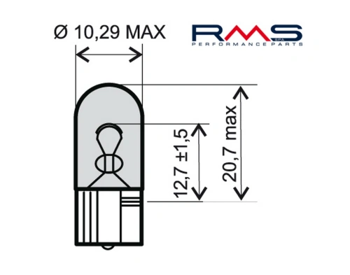 Žárovka RMS 246510285 12V 5W, W2.1X9.5D bílá