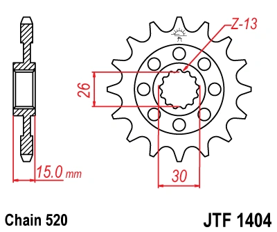 Řetězové kolečko JT JTF 1404-16 16 zubů, 520