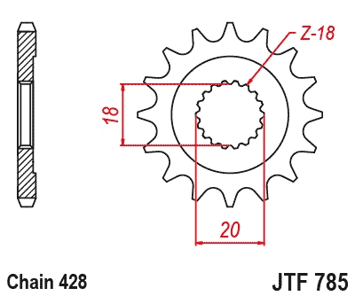 Řetězové kolečko JT JTF 785-13 13 zubů, 428
