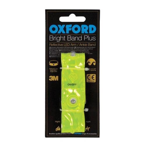 Reflexní pásek se 4-mi LED diodami Bright Band Plus, OXFORD (žlutá fluo)