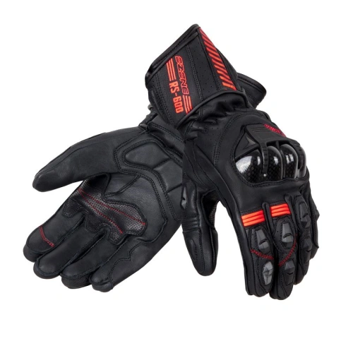 OZONE RS600 kožené sportovní rukavice černá/červená