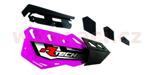 Plasty krytů páček FLX / FLX ALU / FLX ATV, RTECH (neon růžovo-černé, pár)