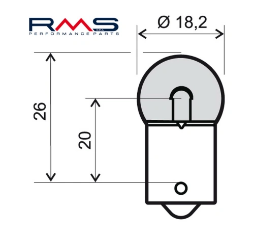 Žárovka RMS 246510215 12V 10W, BA15S oranžová