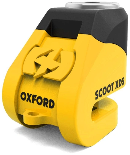 Zámek kotoučové brzdy Scoot XD5, OXFORD (žlutý/černý, průměr čepu 6 mm)