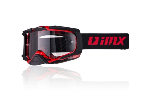 IMX Racing Dust Red / Black Matt s Dark Smoke + brýle čirým sklem