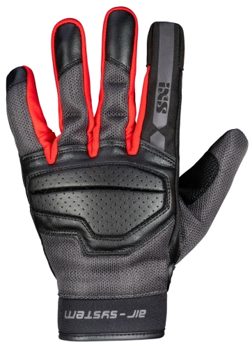 Klasické rukavice iXS EVO-AIR X40464 černo-tmavě šedo-červená