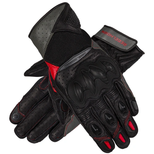 REBELHORN FLUX II LADY kožené rukavice černá/šedá/červená