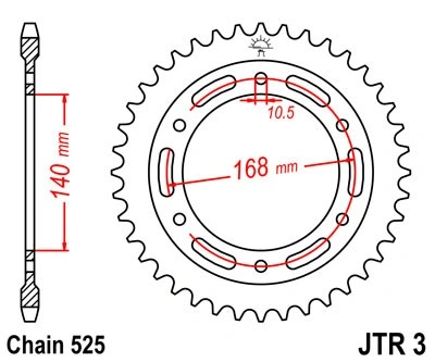Řetězová rozeta JT JTR 3-41 41 zubů, 525