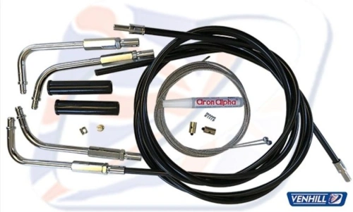 Throttle cable kit Venhill U01-4-402 černý push fit