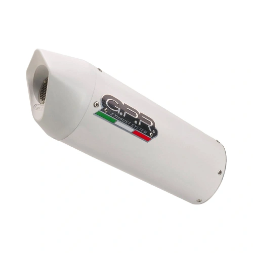 Slip-on exhaust GPR ALBUS EVO4 E4.KT.100.ALBE4 White glossy including removable db killer and link pipe