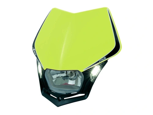 UNI přední maska včetně světla V-FACE, RTECH (neon žluto-černá)