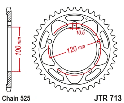 Řetězová rozeta JT JTR 713-42 42 zubů, 525
