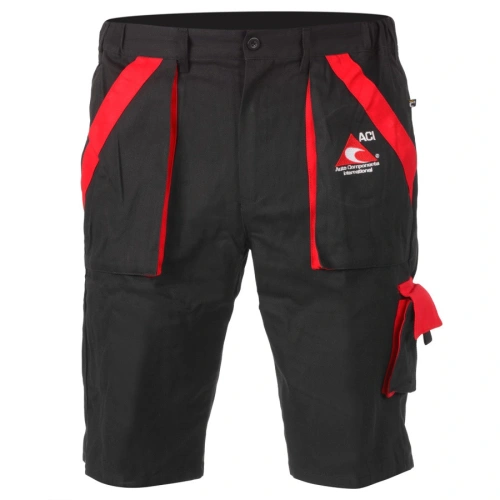 Pracovní kalhoty ACI montérky černočervené krátké