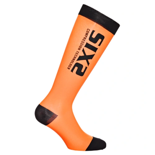 SIXS RS kompresní podkolenky černá/oranžová,
