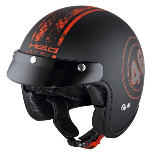 Moto jet helma Held BLACK BOB černá/červená