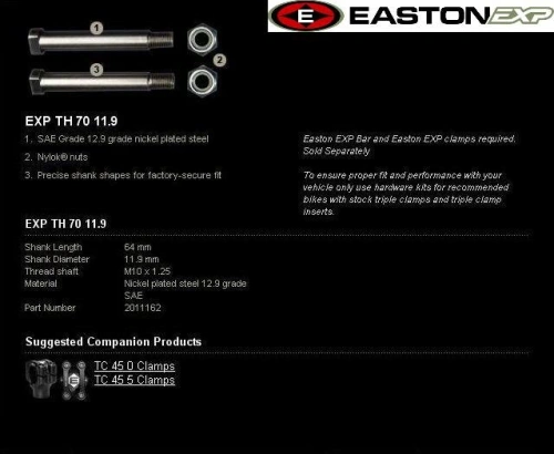 Montážní sada řidítek EASTON EXP EXP TH 70 11.9