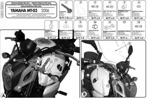 7407AK montážní kit pro plexi Ducati Scrambler 400 (16-19), Scrambler Icon 800 (15-19)