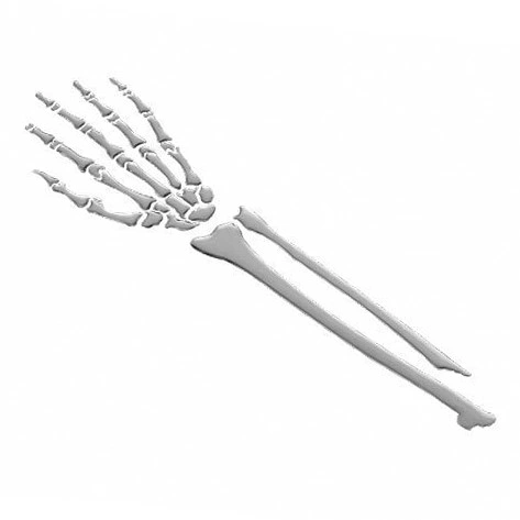 Emblém 3D samolepící "Skeleton Arm" (paže), chrom Chrom