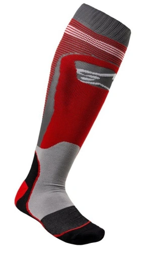 Ponožky MX PLUS-1, ALPINESTARS (červená/šedá, vel. L)