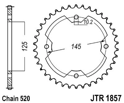 Řetězová rozeta JT JTR 1857-36 36 zubů, 520