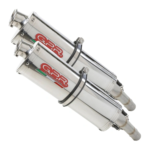 Dual slip-on exhaust GPR TRIOVAL H.138.TRI Polished Stainless Steel including removable db killers and link pipes