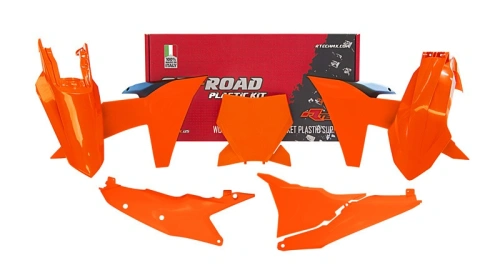 Sada plastů KTM, RTECH (neon oranžovo-černá, 6 dílů)