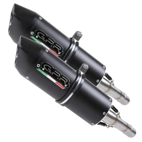 Dual slip-on exhaust GPR FURORE S.186.FUNE Matte Black including removable db killers and link pipes