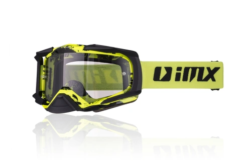 IMX Racing Dust Graphic Flo žluté / černé matné brýle s tmavým kouřem + čirým sklem