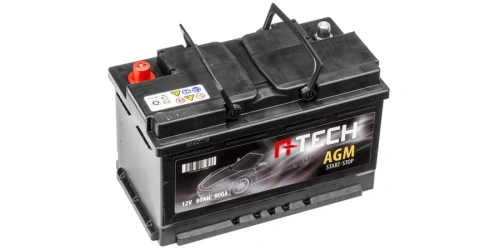 80Ah AGM baterie START-STOP, 800A, pravá A-TECH AGM 315x175x190
