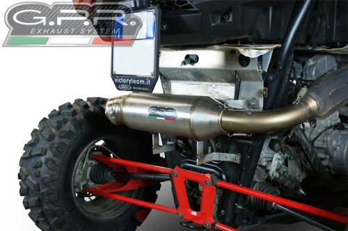 Slip-on exhaust GPR POWER BOMB ATV.42.BOMB Brushed Stainless steel including removable db killer and link pipe