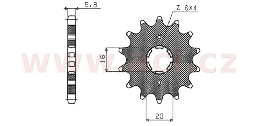 Řetězové kolečko pro sekundární řetězy typu 520, SUNSTAR (13 zubů)