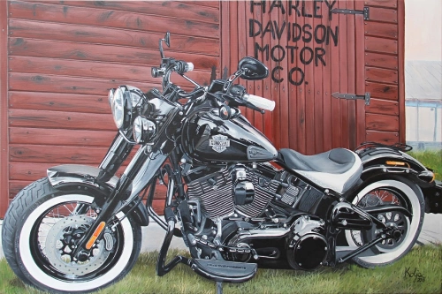 Obraz - Harley Davidson softail slim (plátno 120x80 cm)